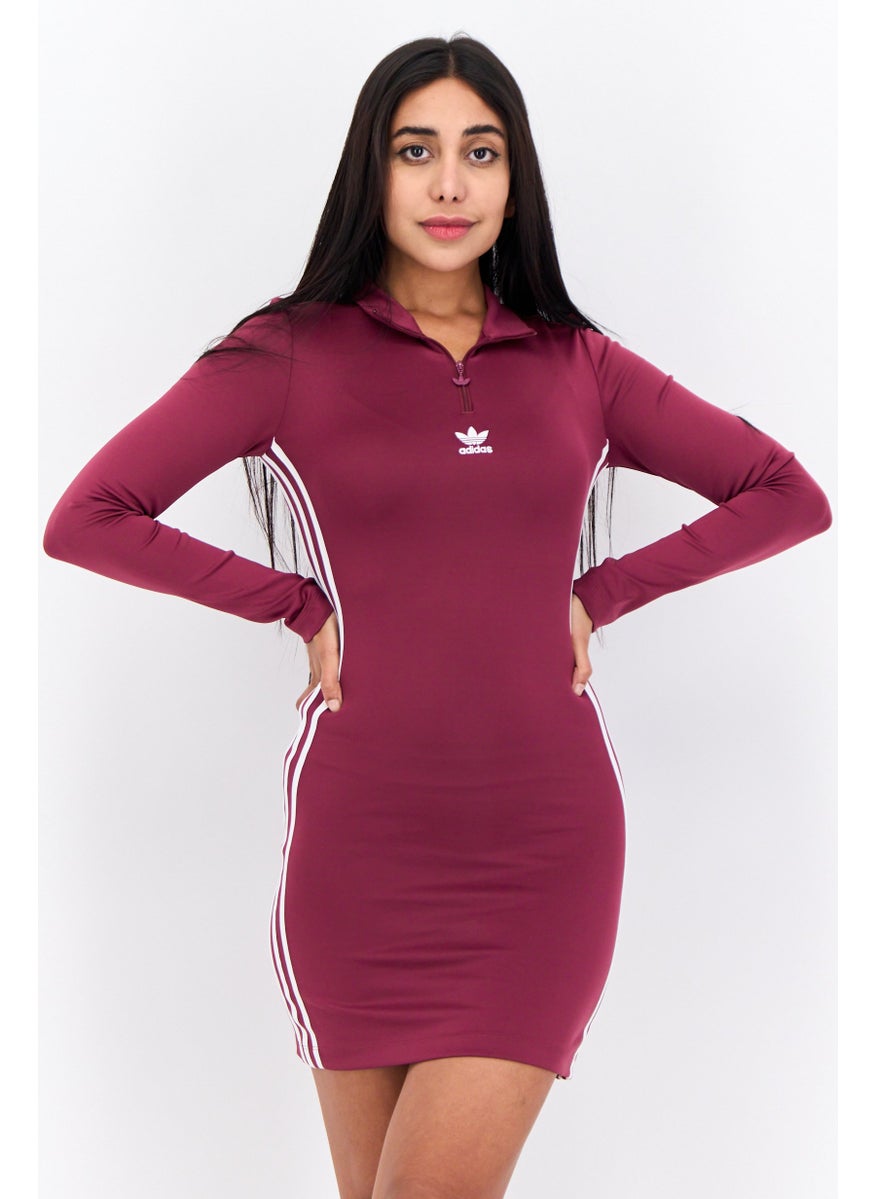 adidas Originals - Women Sportswear Fit Outdoor Dress, Maroon/White - Image 1