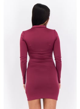 adidas Originals Women Sportswear Fit Outdoor Dress, Maroon/White  - Image 3