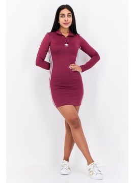 adidas Originals Women Sportswear Fit Outdoor Dress, Maroon/White  - Image 4