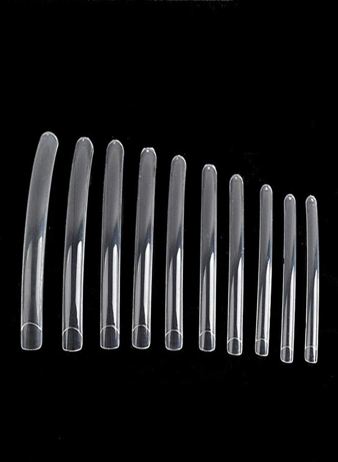 Yimart 100pcs White/Clear/Natural Extra Long Curve Nail Tip UV Gel French Acrylic False Nail Art Salon long Tips (Clear) - Image 1
