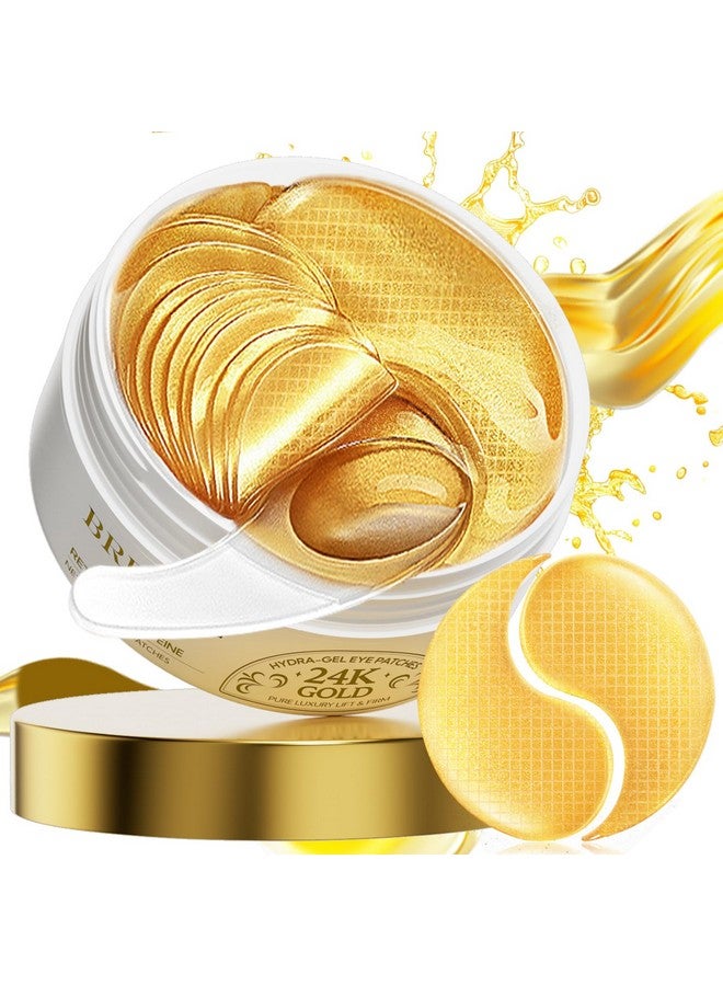 BREYLEE 24K Gold Eye Masks - 60 Pcs, Retinol & Caffeine Under Eye Patches for Reduce Fine Lines & Wrinkles, Puffy Eyes and Dark Circles Treatments, Improve and Firm Eye Skin - Image 1