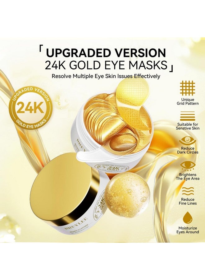 BREYLEE 24K Gold Eye Masks - 60 Pcs, Retinol & Caffeine Under Eye Patches for Reduce Fine Lines & Wrinkles, Puffy Eyes and Dark Circles Treatments, Improve and Firm Eye Skin - Image 3