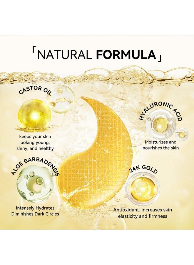 BREYLEE 24K Gold Eye Masks - 60 Pcs, Retinol & Caffeine Under Eye Patches for Reduce Fine Lines & Wrinkles, Puffy Eyes and Dark Circles Treatments, Improve and Firm Eye Skin - Image 2