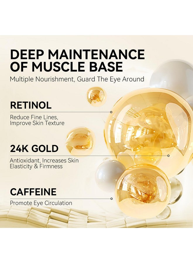 BREYLEE 24K Gold Eye Masks - 60 Pcs, Retinol & Caffeine Under Eye Patches for Reduce Fine Lines & Wrinkles, Puffy Eyes and Dark Circles Treatments, Improve and Firm Eye Skin - Image 4