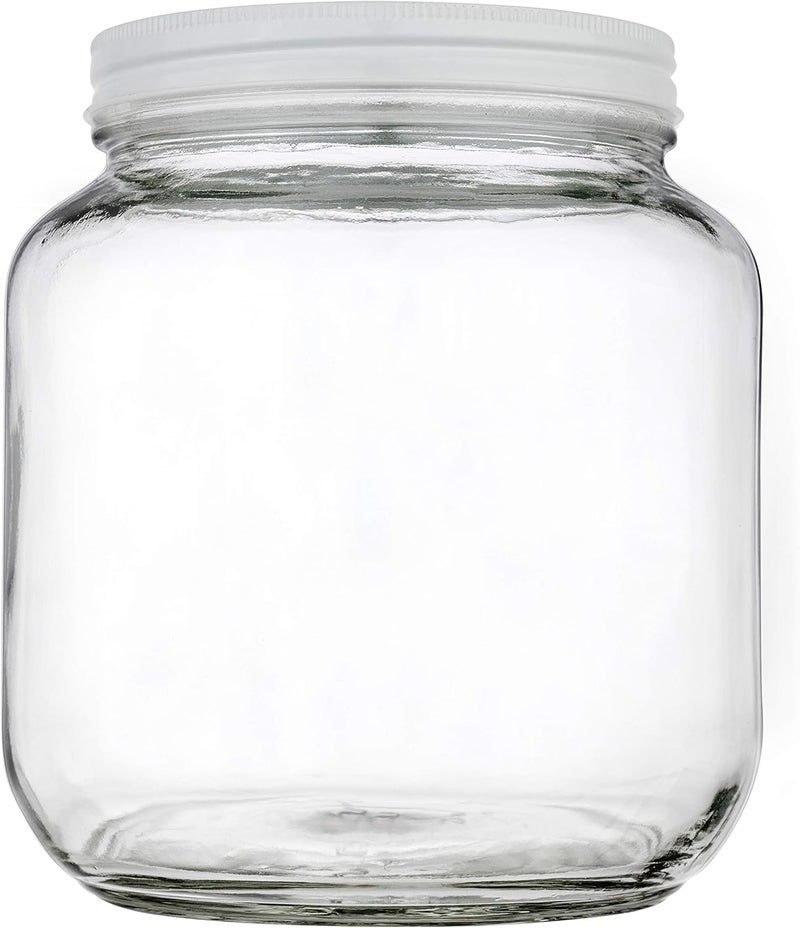 kitchentoolz Half Gallon Glass Large Mason Jar Wide Mouth with Airtight Metal Lid - 1/2 Gallon (64oz) Capacity - Pickling, Storing and Canning- BPA-Free Dishwasher Safe- By - Made in USA - Image 2