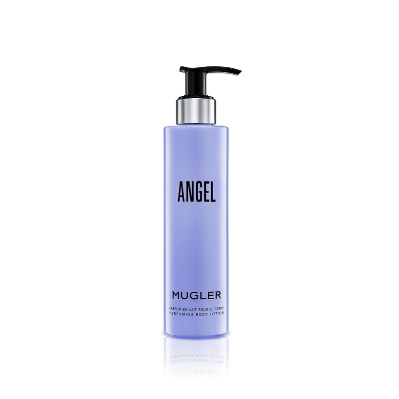 Mugler موغلر أنجل - لوشن الجسم - زهري وخشبي - مرطب معطر للنساء - مع الفاوانيا، البرايلين، وعبق الخشب - 6.7 أونصة سائلة - Image 1