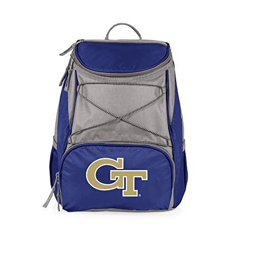 PICNIC TIME حقيبة ظهر مبرد معزول NCAA جورجيا تك يلو جاكيتس PTX، أزرق داكن - Image 1