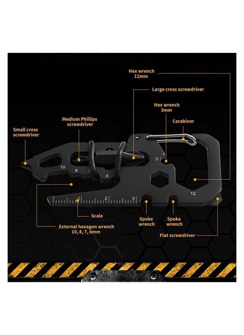 Y&D - Credit Card Multitool, Dinosaur Head Multi-Function Tool for Keychain Bottle Opener, Snowflake Quick Repairs, EDC Survival Gear, Camping, Black, The Best Gifts Him - Image 1