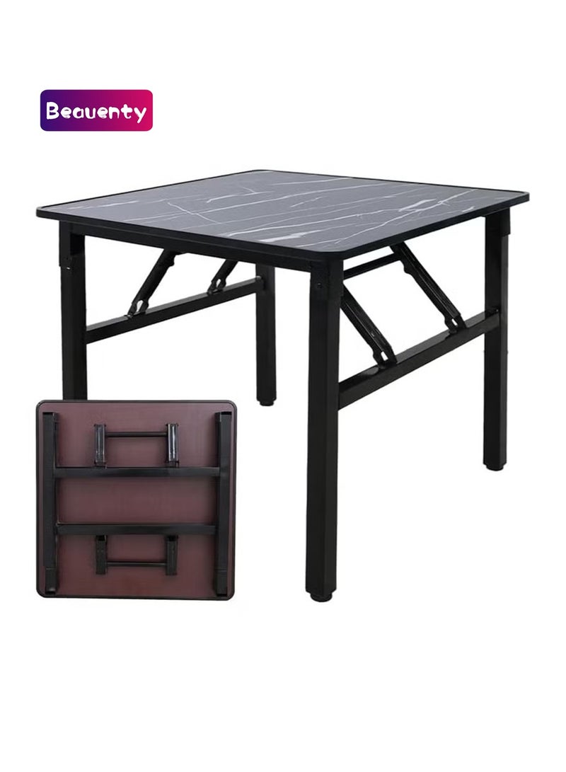 Beauenty Folding Table for Small Spaces, Multi-Functional Portable Desk For Home, Office, Computer, Outdoor Camping, Garden, Picnic, Coffee, Bbq (Black, 60 * 60 * 53cm) - Image 1