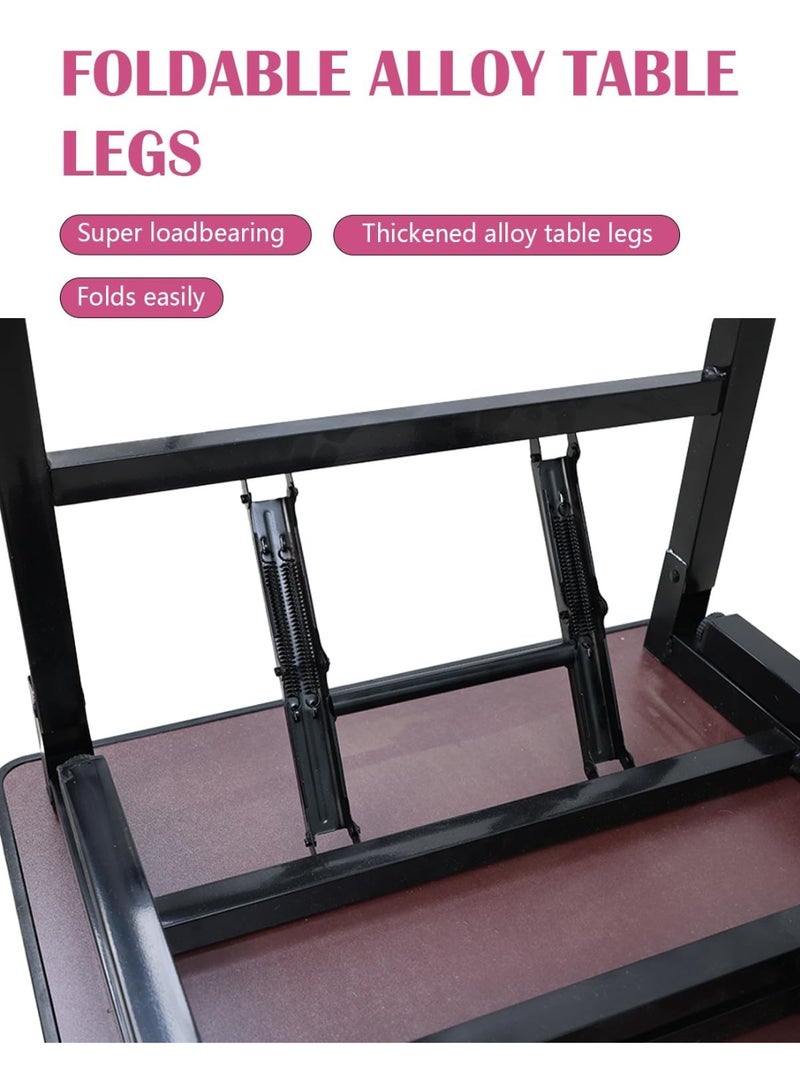 Beauenty Folding Table for Small Spaces, Multi-Functional Portable Desk For Home, Office, Computer, Outdoor Camping, Garden, Picnic, Coffee, Bbq (Black, 60 * 60 * 53cm) - Image 2