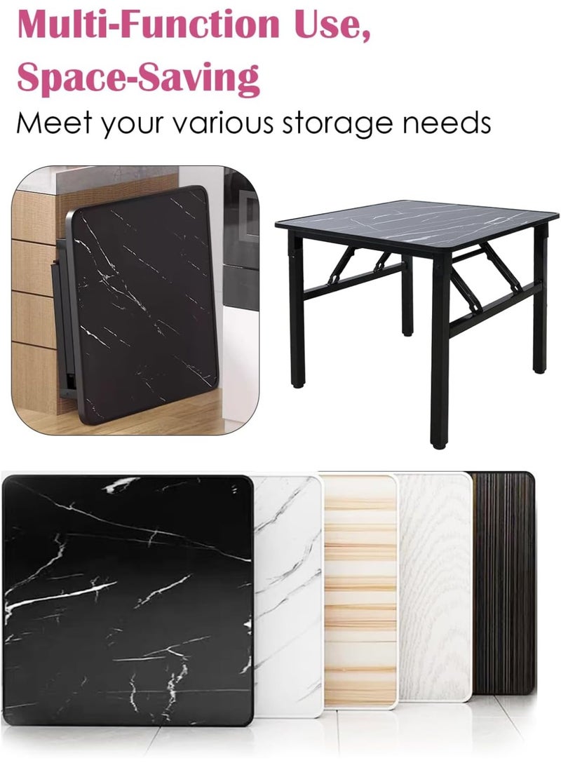 Beauenty Folding Table for Small Spaces, Multi-Functional Portable Desk For Home, Office, Computer, Outdoor Camping, Garden, Picnic, Coffee, Bbq (Black, 60 * 60 * 53cm) - Image 5