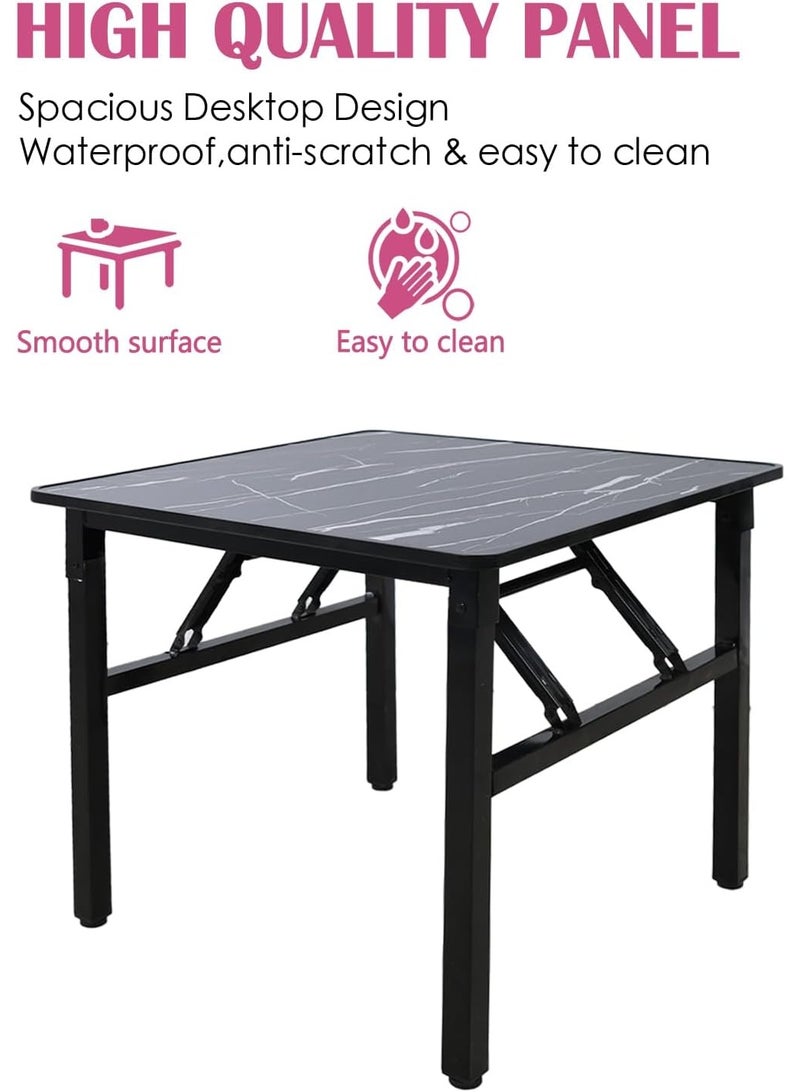 Beauenty Folding Table for Small Spaces, Multi-Functional Portable Desk For Home, Office, Computer, Outdoor Camping, Garden, Picnic, Coffee, Bbq (Black, 60 * 60 * 53cm) - Image 4