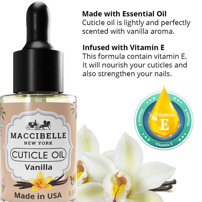 Maccibelle Cuticle Oil 0.5 oz - Heals Dry Cracked Cuticles (Sweet Vanilla, 0.5 Fl Oz) - Image 2