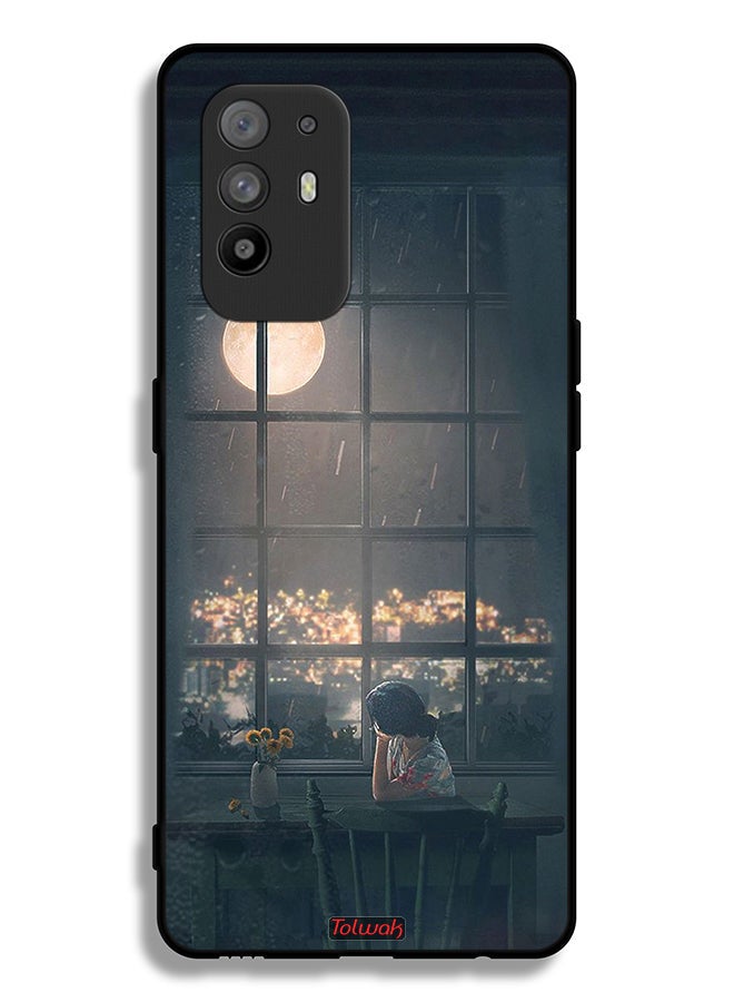 Tolwak Oppo F19 Pro Plus 5G Protective Case Cover Looking At Moon Art - Image 2