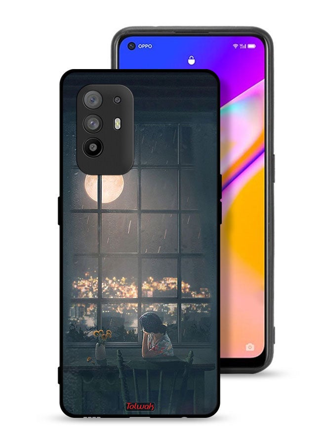 Tolwak Oppo F19 Pro Plus 5G Protective Case Cover Looking At Moon Art - Image 1