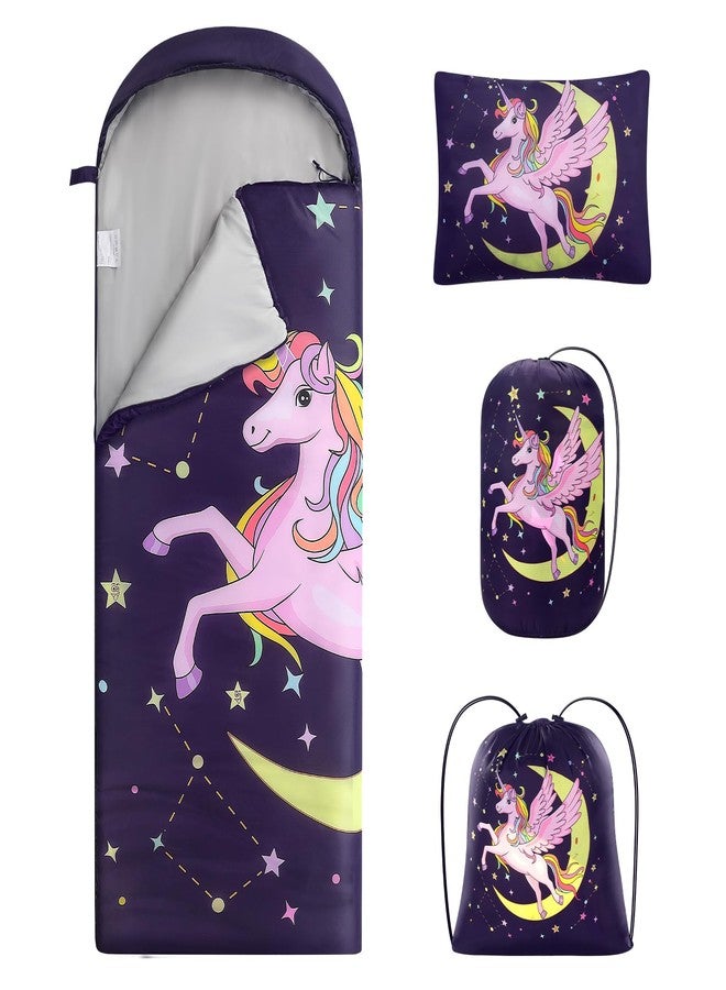 ETGLCOZY Kids Sleeping Bag with Pillow - Larger Toddler Nap Mat - Slumber Bag for Girls Boys, Washable, Roll up, Perfect for Camping Backpacking Daycare Preschool Travel Sleepover Ages 3-12 Years - Image 1