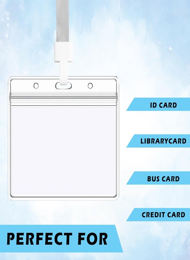 GLUN® PVC Transparent Horizontal ID Card Pouch, Double Sides Visible, Unisex ID Card Holder Case for Office, School and Colleges Pack of 10 - Image 2