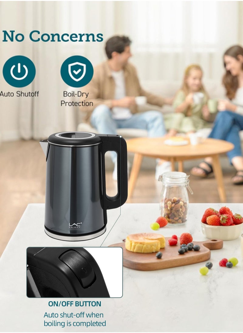 LAC LAICHY - LAC LAICHY1.8L, 1500W electric kettle, stainless steel body, indicator light, 360° cordless power base, automatic shutdown, safe and durable, steel heating element, very suitable for heating beverages - Image 1