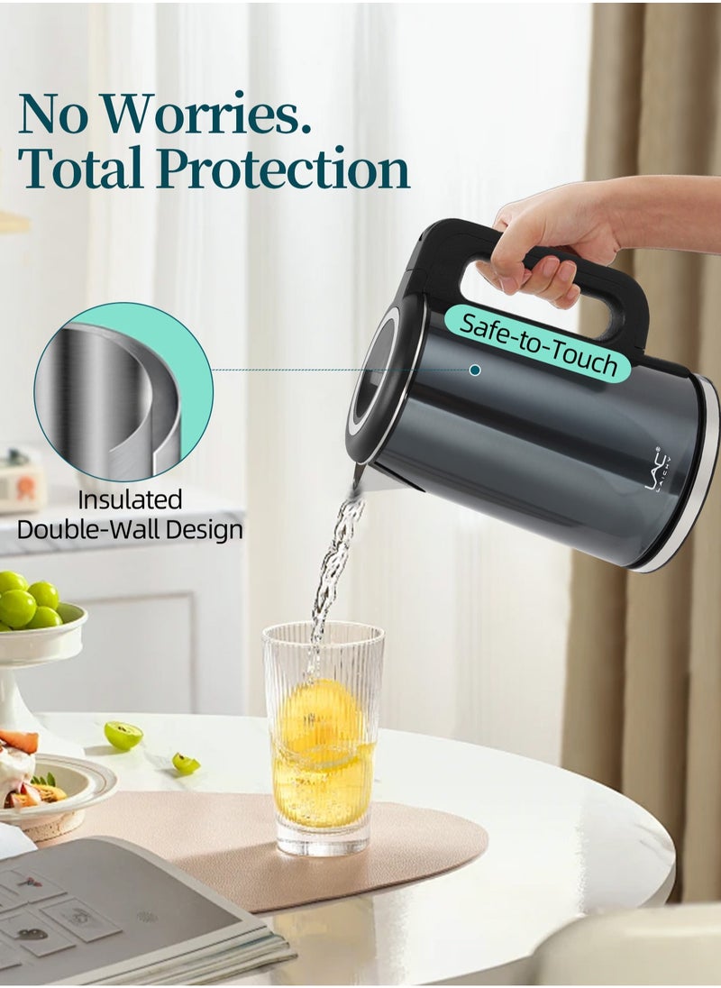 LAC LAICHY - LAC LAICHY1.8L, 1500W electric kettle, stainless steel body, indicator light, 360° cordless power base, automatic shutdown, safe and durable, steel heating element, very suitable for heating beverages - Image 1