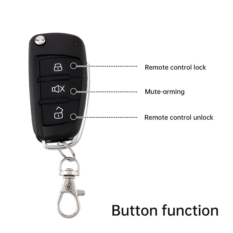 ePathChina Universal 12V Auto Car Alarm Keyless Entry System with Remote Control Siren Sensor - Image 4