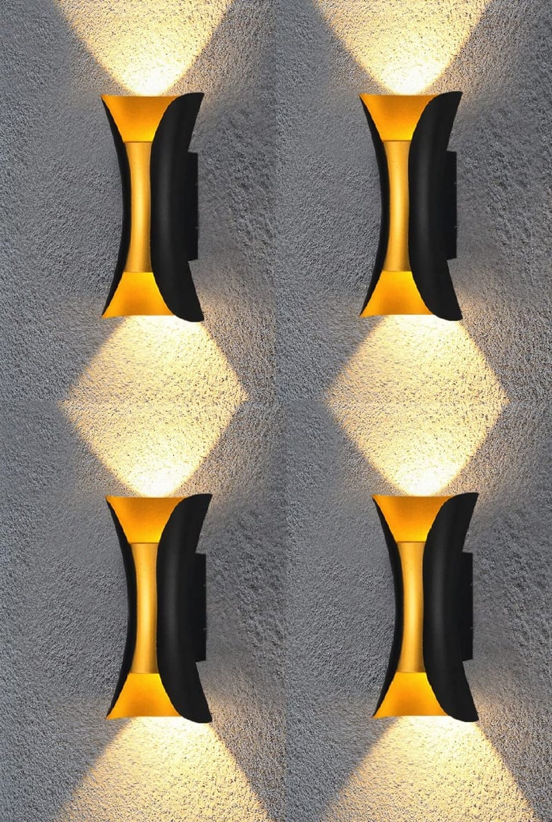 Groeien 10 WATT Waterproof LED Modern Wall lamp Decorative Garden Lights up and Down Outdoor Wall Light (Pack of 4)(Aluminium) - Image 1