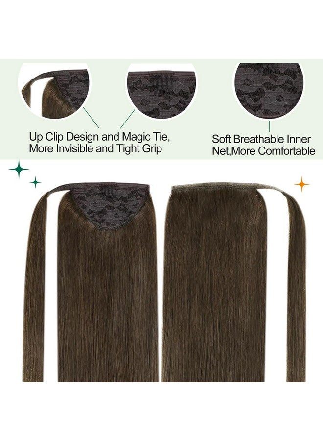 إيزي يوث بني داكن ذيل حصان تمديد الشعر البشري ذيل حصان تمديد أحلك براون 2 ذيل حصان الشعر ملحقات الشعر البشري ذيل حصان تمديد 12 بوصة 70G - Image 4