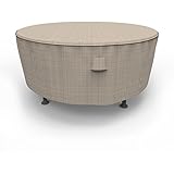 Budge P5A23PM1 Round Table Heavy Duty and Waterproof Patio Furniture Covers, Large, Two-Tone Tan - Image 1