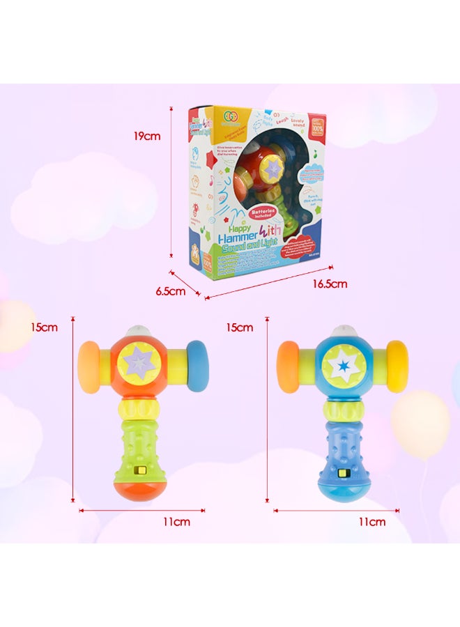 COGNIKIDS Baby Musical Hammer Toy with Light & Sound | Soft Head Rattle Hammer for Toddlers 10M+ | Colorful Baby Toy for Hand-Eye Coordination & Sensory Play assorted 1pc - Image 5