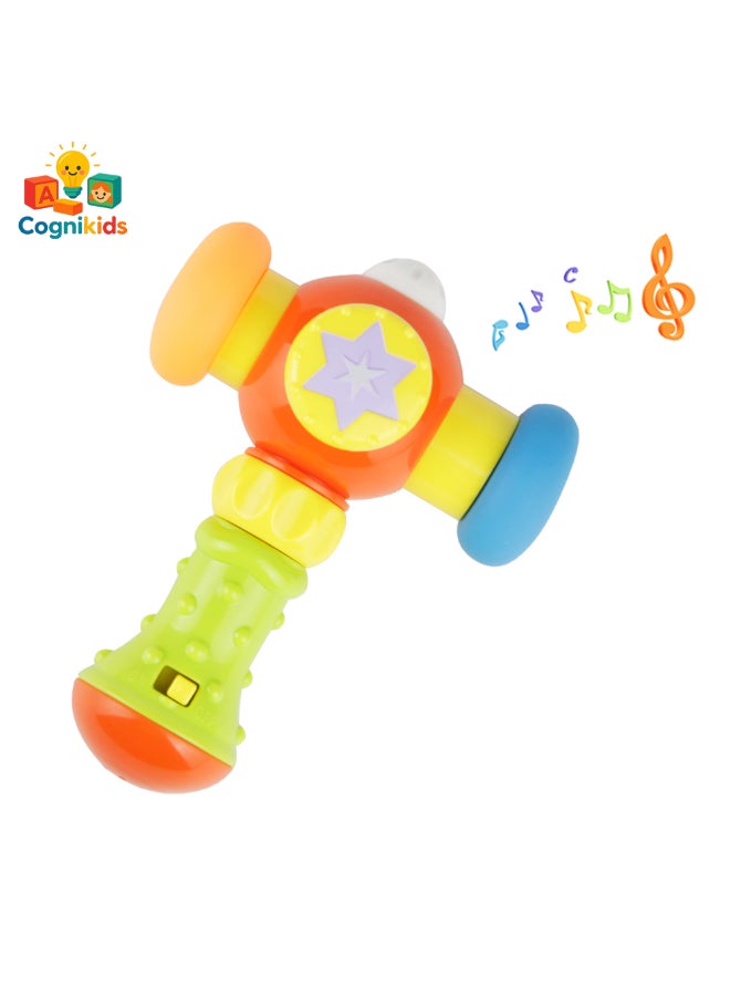 COGNIKIDS Baby Musical Hammer Toy with Light & Sound | Soft Head Rattle Hammer for Toddlers 10M+ | Colorful Baby Toy for Hand-Eye Coordination & Sensory Play assorted 1pc - Image 1