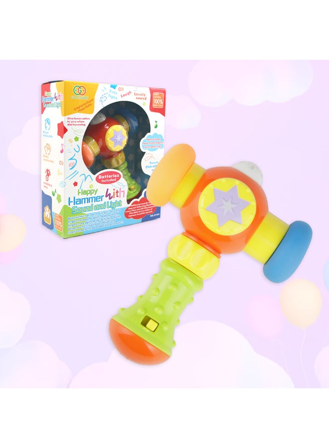 COGNIKIDS Baby Musical Hammer Toy with Light & Sound | Soft Head Rattle Hammer for Toddlers 10M+ | Colorful Baby Toy for Hand-Eye Coordination & Sensory Play assorted 1pc - Image 2