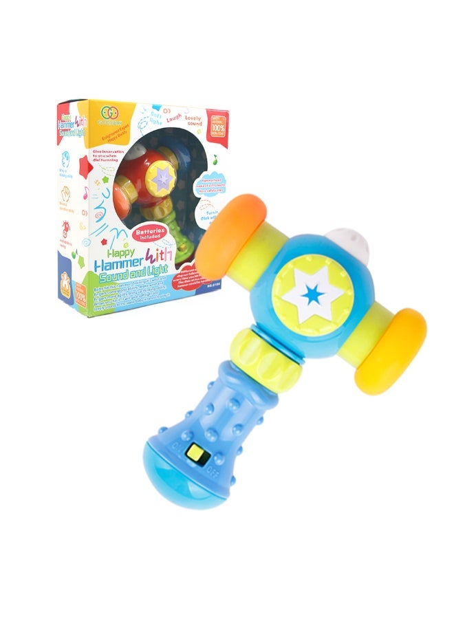 COGNIKIDS لعبة مطرقة موسيقية للأطفال مع ضوء وصوت | مطرقة رنانة برأس ناعم للأطفال من 10 أشهر وما فوق | لعبة ملونة للأطفال لتنسيق اليد والعين ولعب الحواس assorted 1pc - Image 2