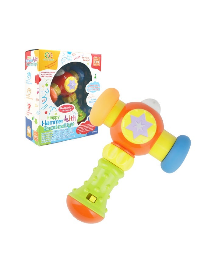 COGNIKIDS لعبة مطرقة موسيقية للأطفال مع ضوء وصوت | مطرقة رنانة برأس ناعم للأطفال من 10 أشهر وما فوق | لعبة ملونة للأطفال لتنسيق اليد والعين ولعب الحواس assorted 1pc - Image 3