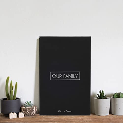 New View Gifts Our Family Coffee Table Photo Album Holds 180 4x6 Photos Black Linen - Image 3