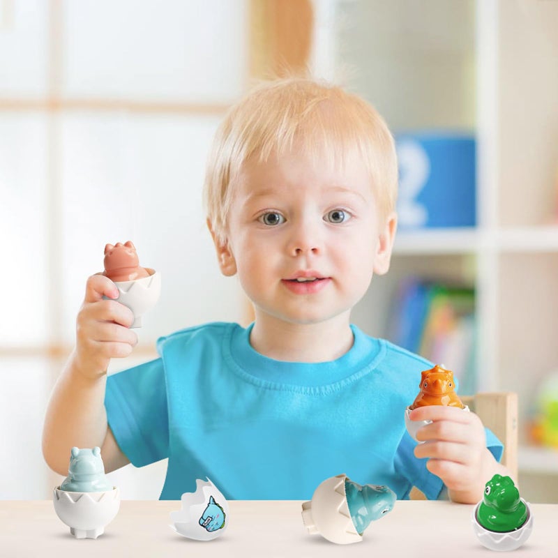 Tinabless Matching Eggs Toys 12 pcs Set Color & Shape Recoginition Sorter Puzzle for Toddlers, Christmas Easter Travel Game Early Learning Educational Gift for Year Old Kids - Image 3