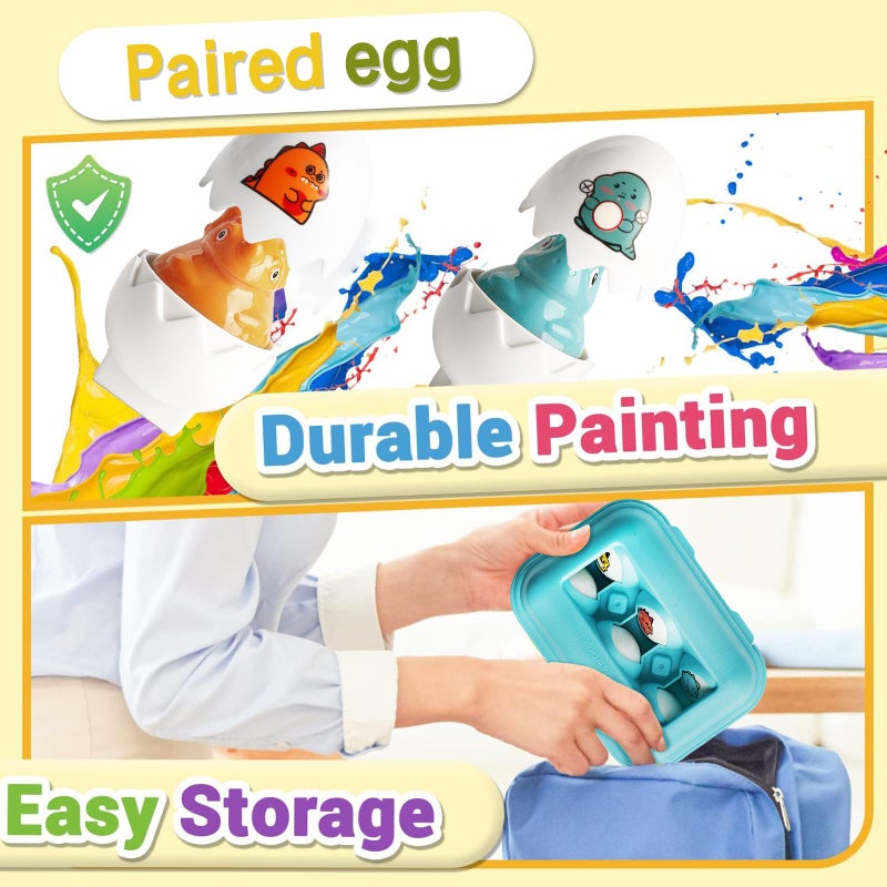 Tinabless Matching Eggs Toys 12 pcs Set Color & Shape Recoginition Sorter Puzzle for Toddlers, Christmas Easter Travel Game Early Learning Educational Gift for Year Old Kids - Image 2