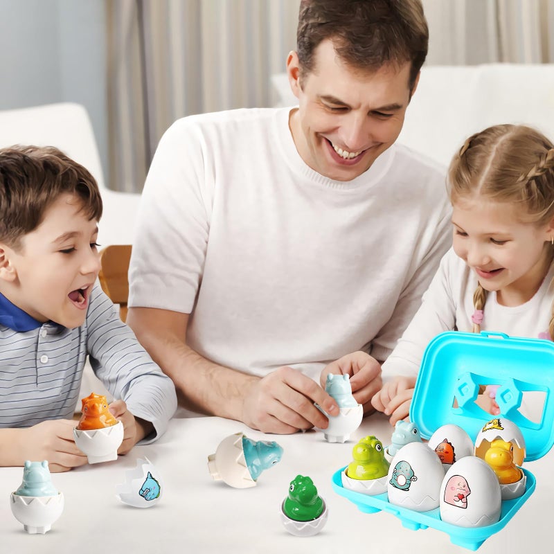 Tinabless Matching Eggs Toys 12 pcs Set Color & Shape Recoginition Sorter Puzzle for Toddlers, Christmas Easter Travel Game Early Learning Educational Gift for Year Old Kids - Image 5