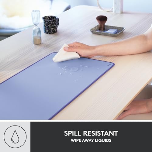 Logitech Desk Mat - Studio Series, Multifunctional Large Desk Pad, Extended Mouse Mat, Office Desk Protector with Anti-Slip Base, Spill-Resistant Durable Design, in Lilac - Image 3