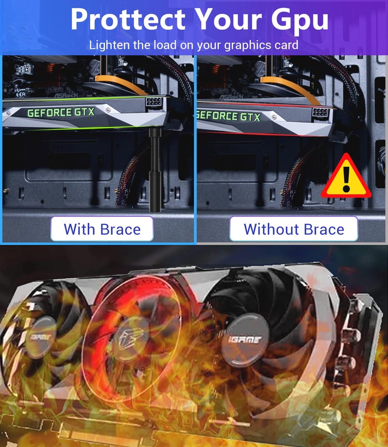 Uyubao GPU Support Bracket, Gpu Anti Sag Bracket, Graphics Card GPU Brace Support, Video Card Sag Holder Bracket, GPU Stand with Magnet & Non-Slip Sheet, L(74-120mm) - Image 5