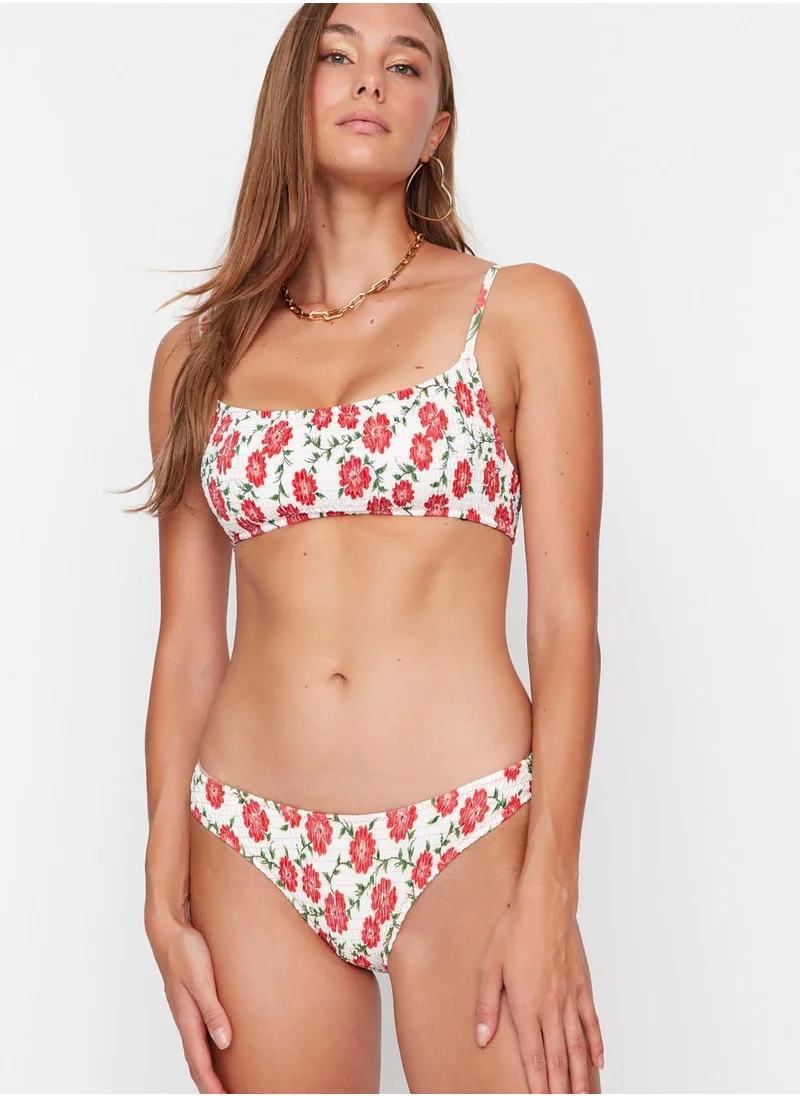 trendyol Floral Print Bikini Bottom