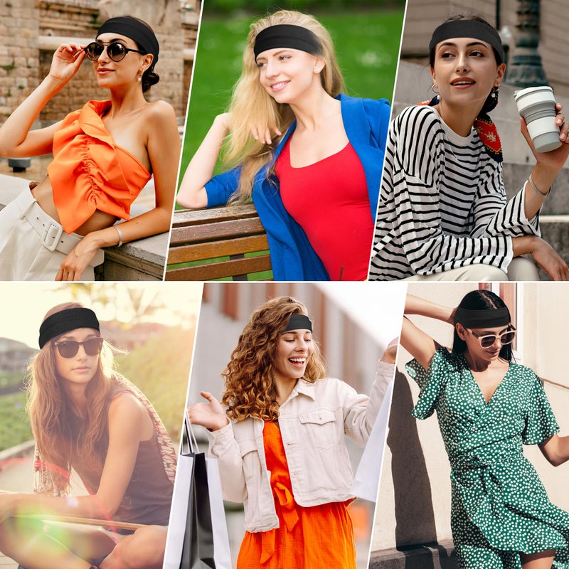 Ztomine Headbands for Women, 8pcs Stretchy Non Slip Soft Cotton Cloth Hair Bands for Sports, Workout, Yoga and Running - Image 3