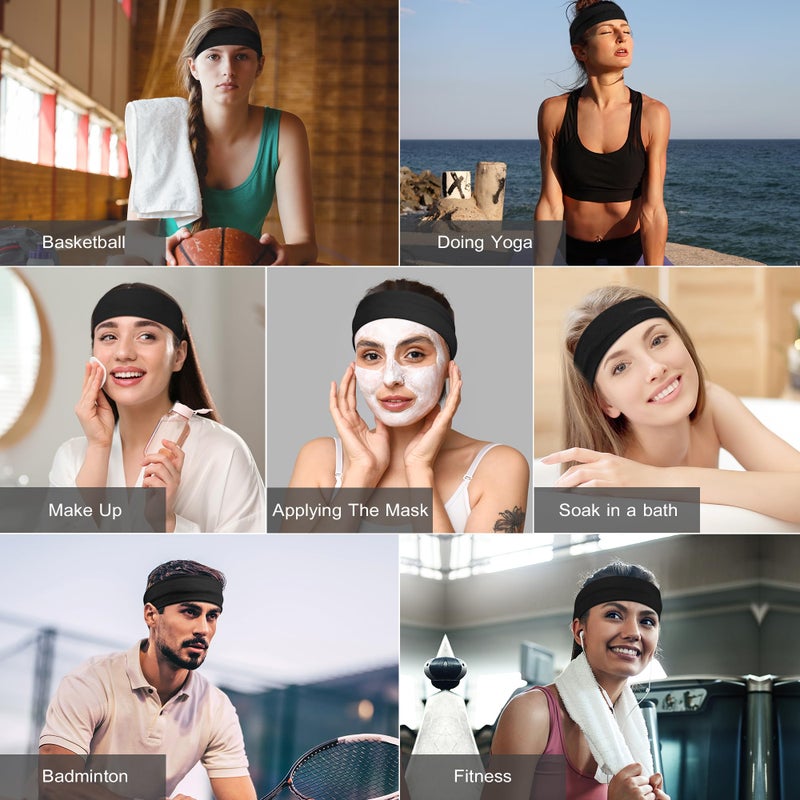 Ztomine Headbands for Women, 8pcs Stretchy Non Slip Soft Cotton Cloth Hair Bands for Sports, Workout, Yoga and Running - Image 4