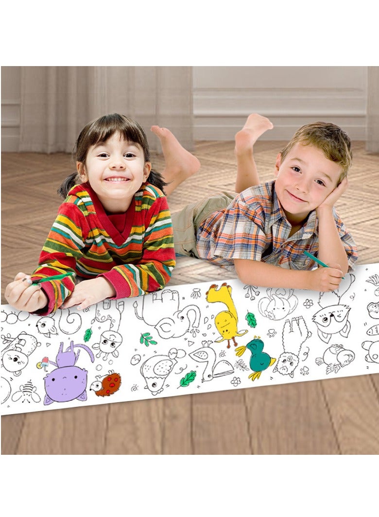 ARUWA Kids Coloring Rolls - 3 Fun Themes: Dinosaur, Ocean Paradise & Animal World | for DIY Coloring & Painting - Image 2