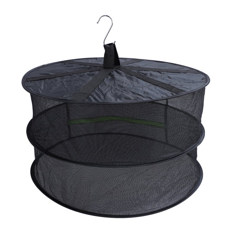 Herb Drying Rack: 3-Layer Mesh & Oxford Fabric - Fast Even Drying, Zippered Cover Protection Stable Waterproof Structure for Indoor Grow Tents Outdoor Plant Herb Drying - Image 1
