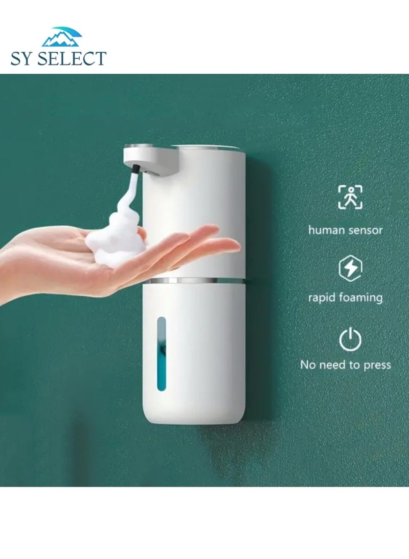 إس واي سيلكت موزع صابون رغوي أوتوماتيكي ذكي بسعة 350 مل | مضخة صابون كهربائية بدون لمس | قابل للتثبيت على الحائط مع شحن USB | 4 مستويات لتعديل كمية الصابون | مثالي للحمام والمطبخ - Image 1