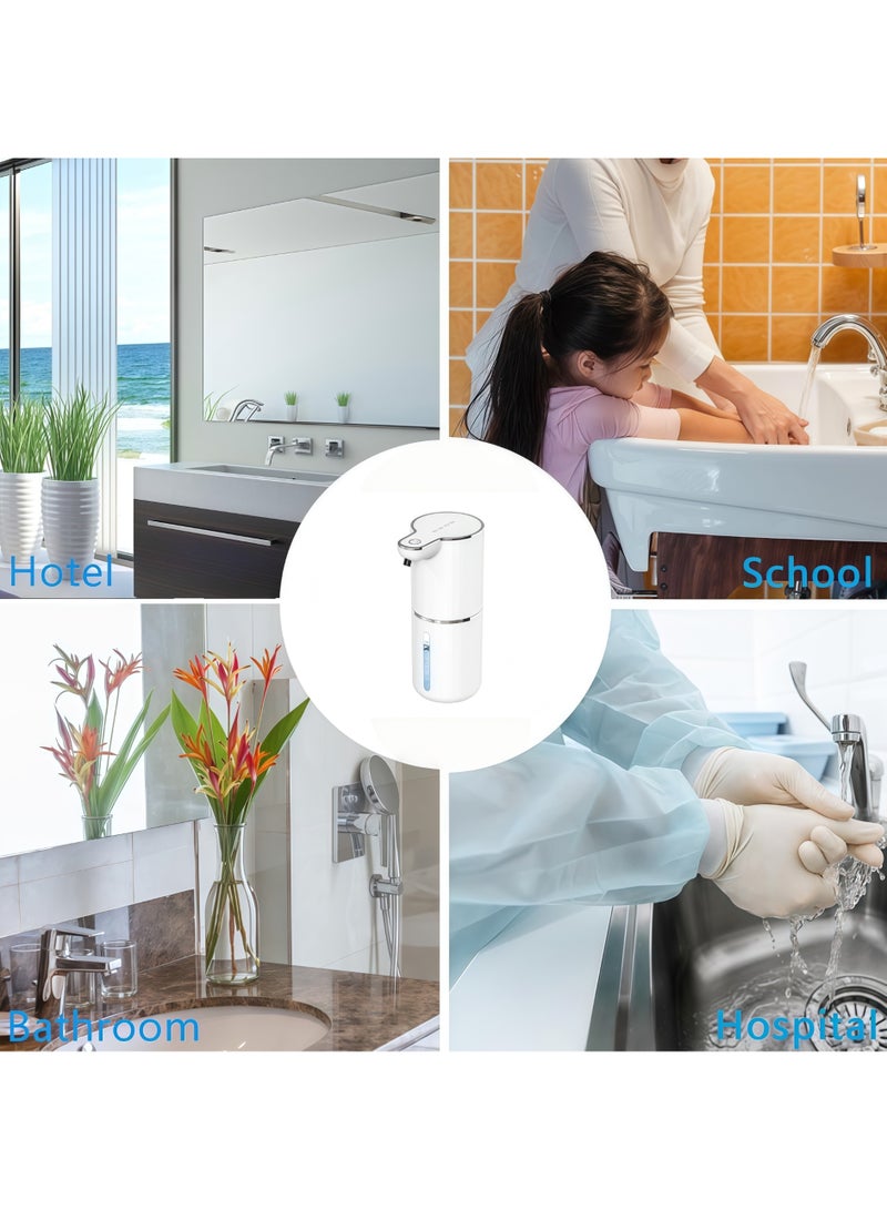 إس واي سيلكت موزع صابون رغوي أوتوماتيكي ذكي بسعة 350 مل | مضخة صابون كهربائية بدون لمس | قابل للتثبيت على الحائط مع شحن USB | 4 مستويات لتعديل كمية الصابون | مثالي للحمام والمطبخ - Image 5
