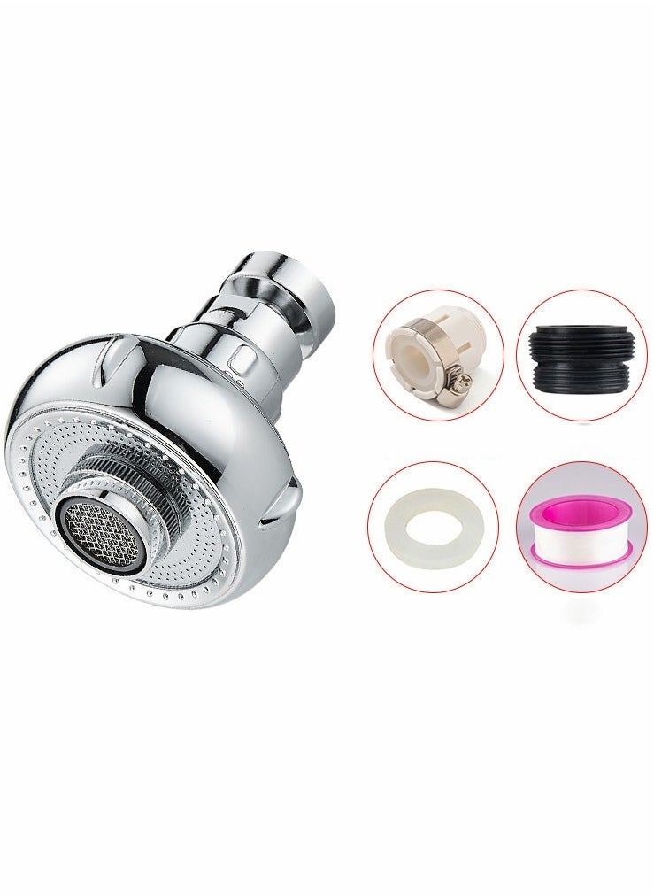 Kitchen Sink Faucet Aerator 360° Rotatable Faucet Sprayer Head 2 Modes Adjustable Sink Attachment with Universal Connector & Spare Gasket Anti-Splash Faucet Nozzle for Kitchen Bathroom Faucet - Image 1