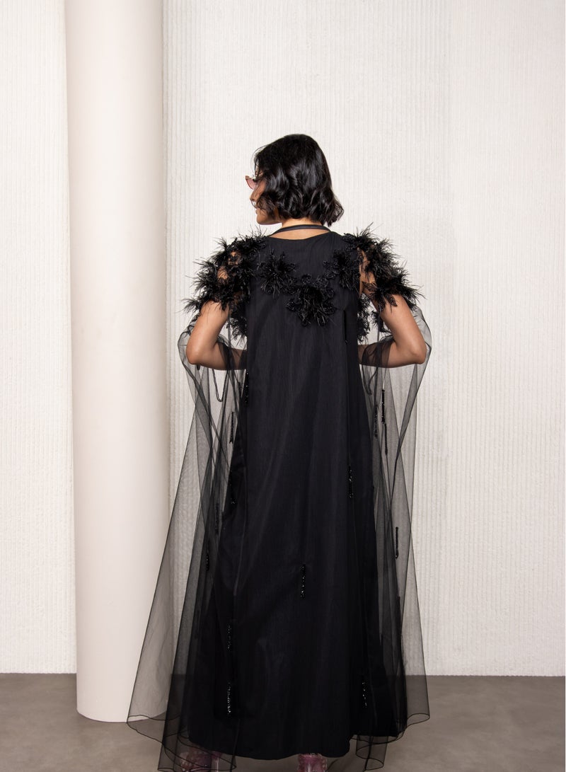 لوف عباية دبل شيفون وتور خفيف علي الجوانب والاكمام - Image 2