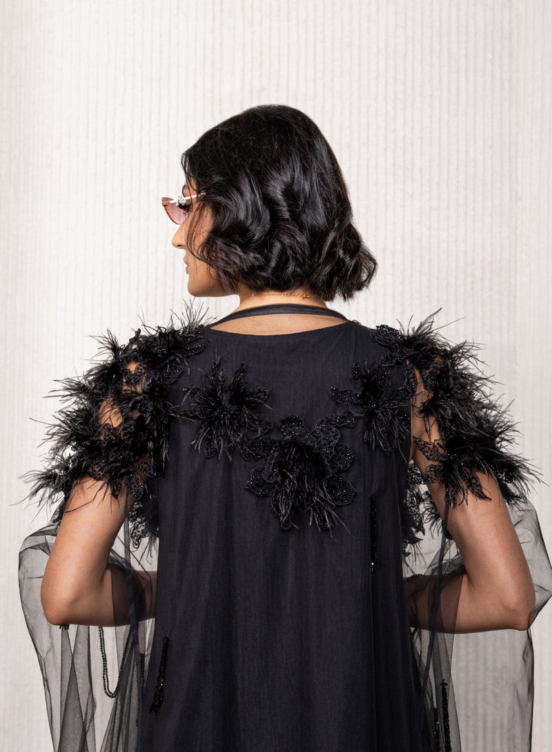 لوف عباية دبل شيفون وتور خفيف علي الجوانب والاكمام - Image 3