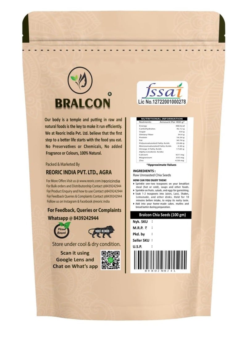BRALCON Seeds Combo of Chia, Watermelon, Pumpkin, Sunflower, Flax Seeds - 500g (5 x 100g Each Pack) | Unroasted Mix Seeds for eating with Omega 3 and rich in Fiber, Protein for Weight Loss - Image 2