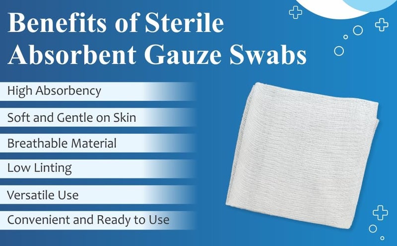 Agarwals Absorbent Gauze Swabs Sterile 10 cm X 10 cm X 12 ply (5Pcs/Pack)(Pack of 20 i.e.100 Dressings) - Image 5